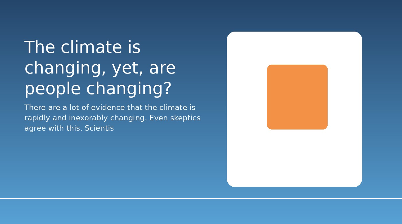 The climate is changing, yet, are people changing?