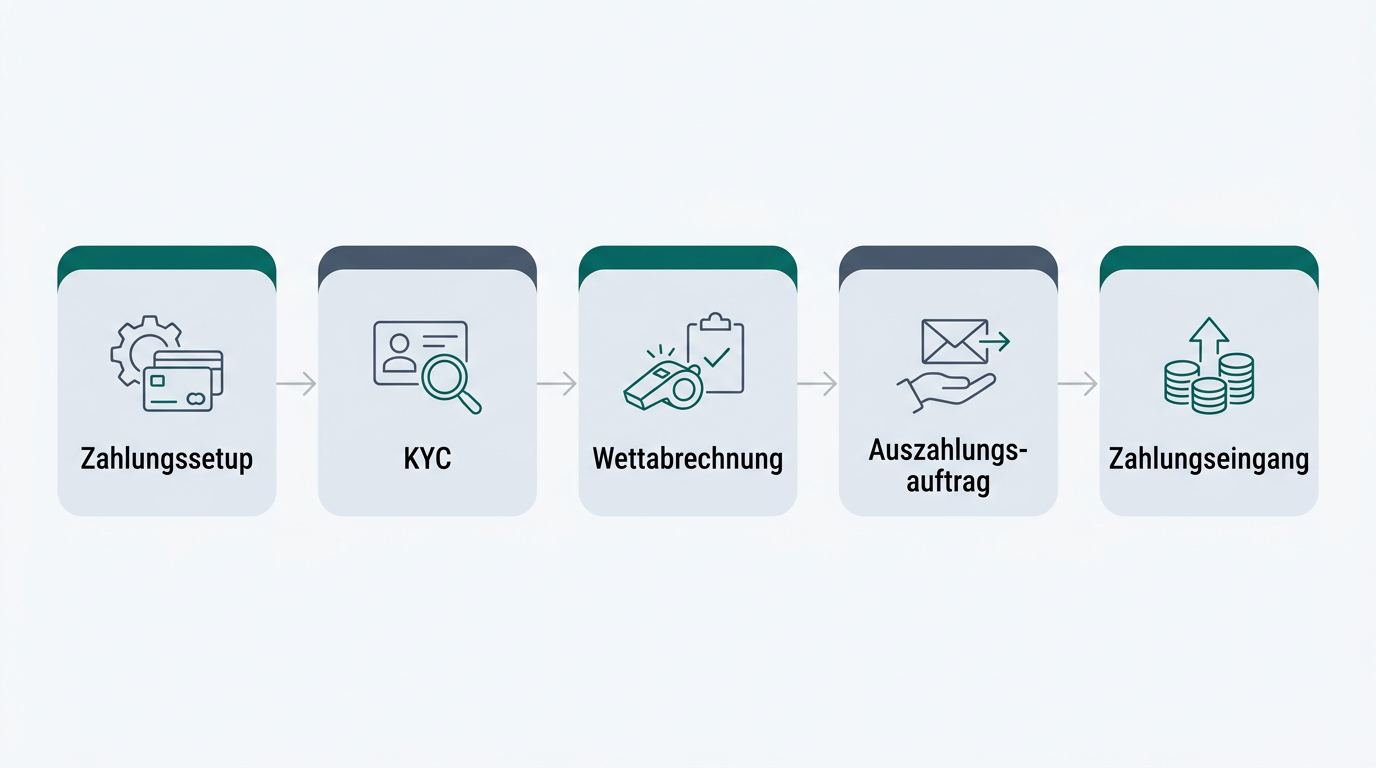 Ablauf von Einzahlung, KYC und Auszahlung
